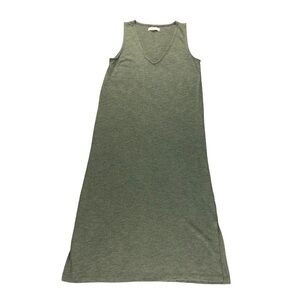 Madewell Womens XS Marled Green V Neck Split Jersey Tank Dress